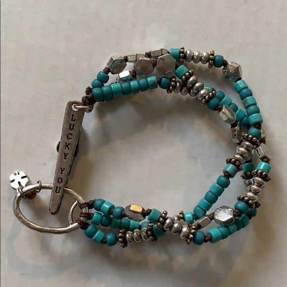 Lucky Brand turquoise bracelet and earring set - Picture 2 of 5